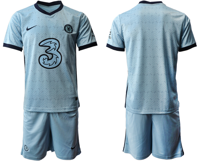 Men 2020-2021 club Chelsea away blank Light blue Soccer Jerseys->customized soccer jersey->Custom Jersey